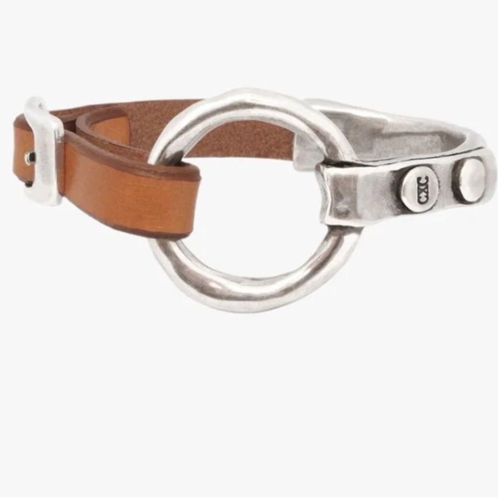 Silver and Brown Men's Bracelet